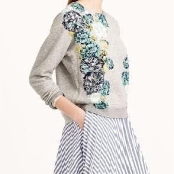 EUC J CREW Floral Crewneck Sweater - Picture 2 of 7